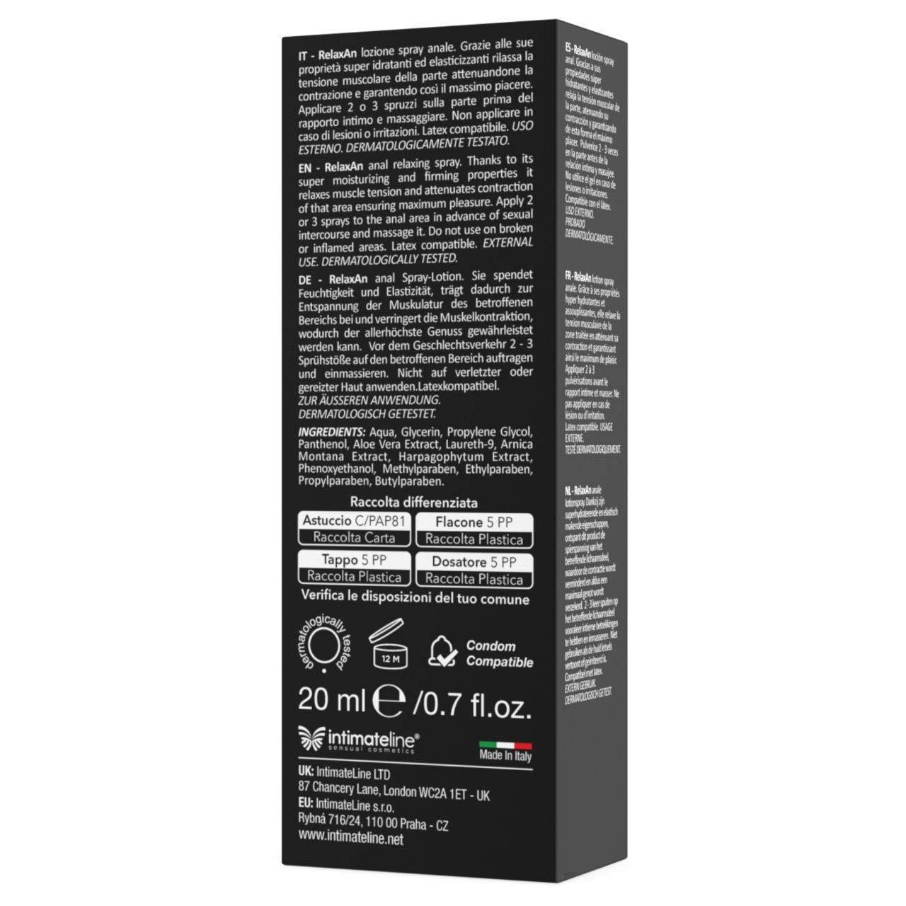 Intimateline RelaxAn - anál lazító spray (20ml) Intimateline RelaxAn - anál lazító spray (20ml)