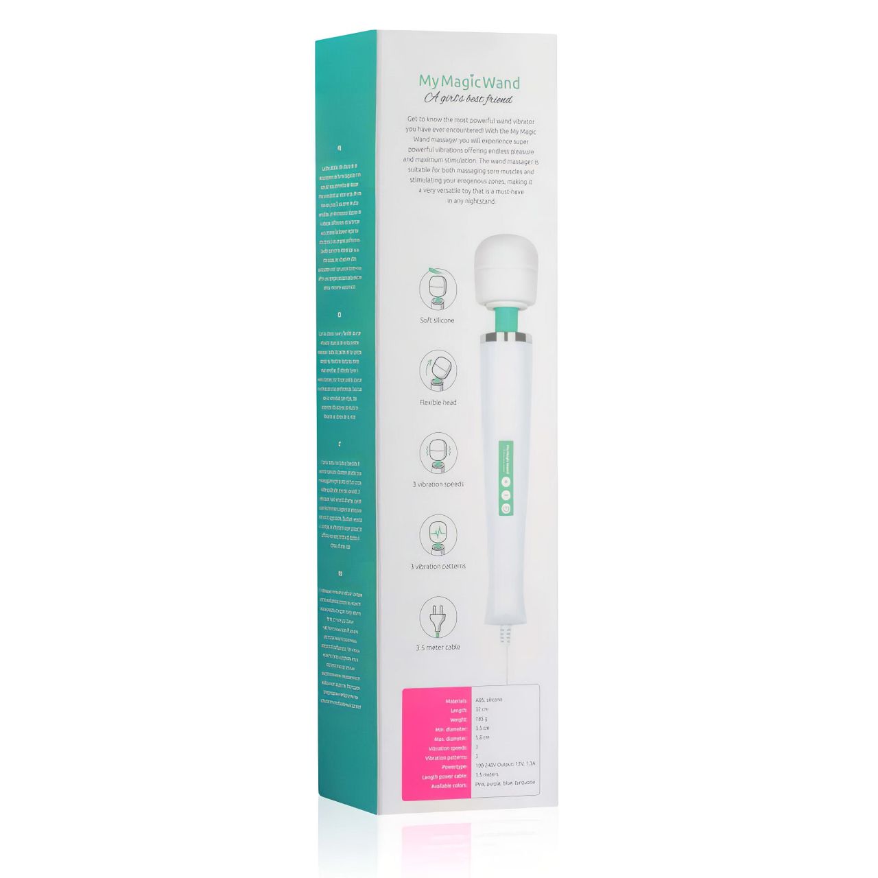 MyMagicWand - erős masszírozó vibrátor (fehér-türkiz) MyMagicWand - erős masszírozó vibrátor (fehér-türkiz)