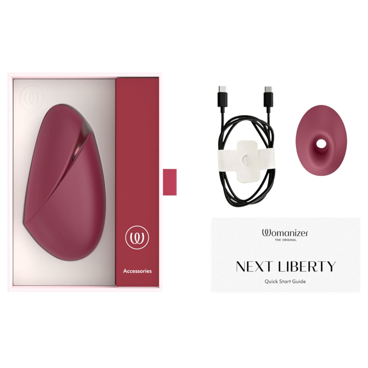 Womanizer Next Liberty - léghullámos csiklóizgató (piros)