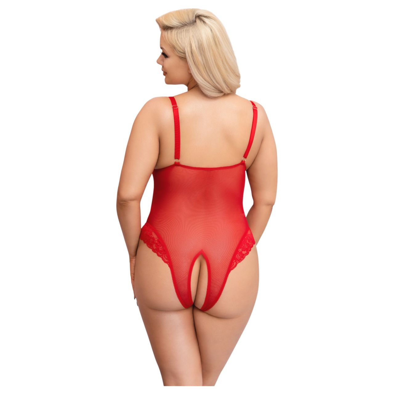 Cottelli Curves - áttetsző csipke body (piros) Cottelli Curves - áttetsző csipke body (piros)