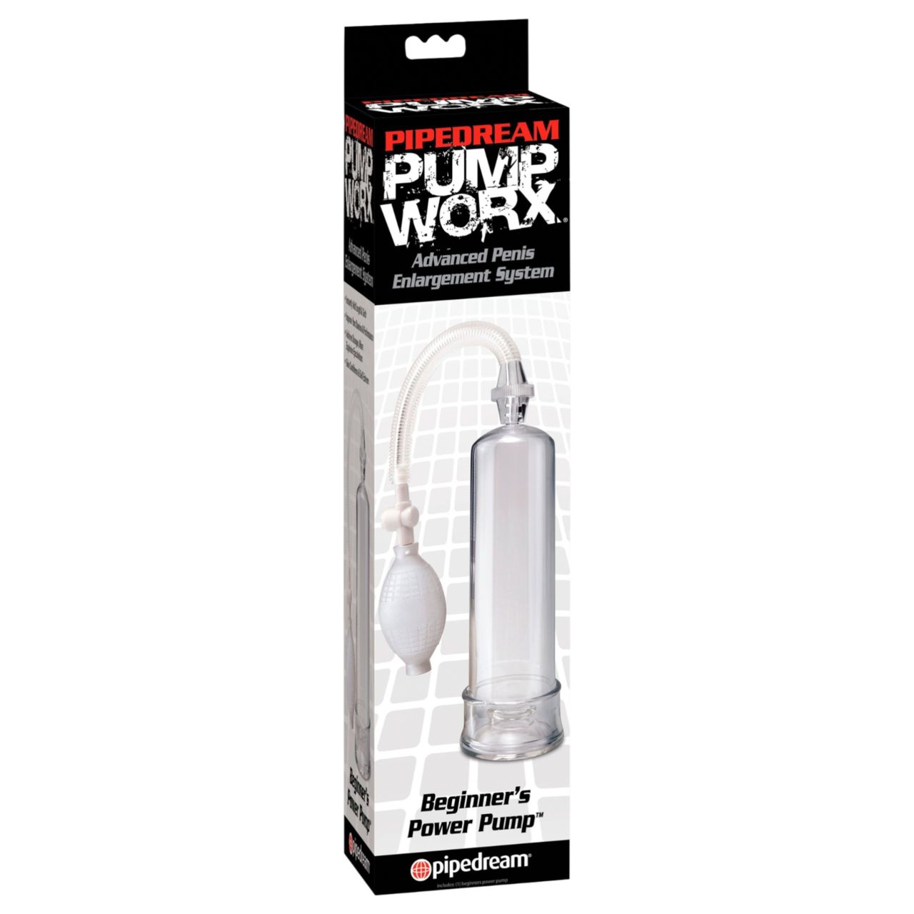 Pipedream - Pump Worx Beginner's - áttetsző péniszpumpa (19 cm)