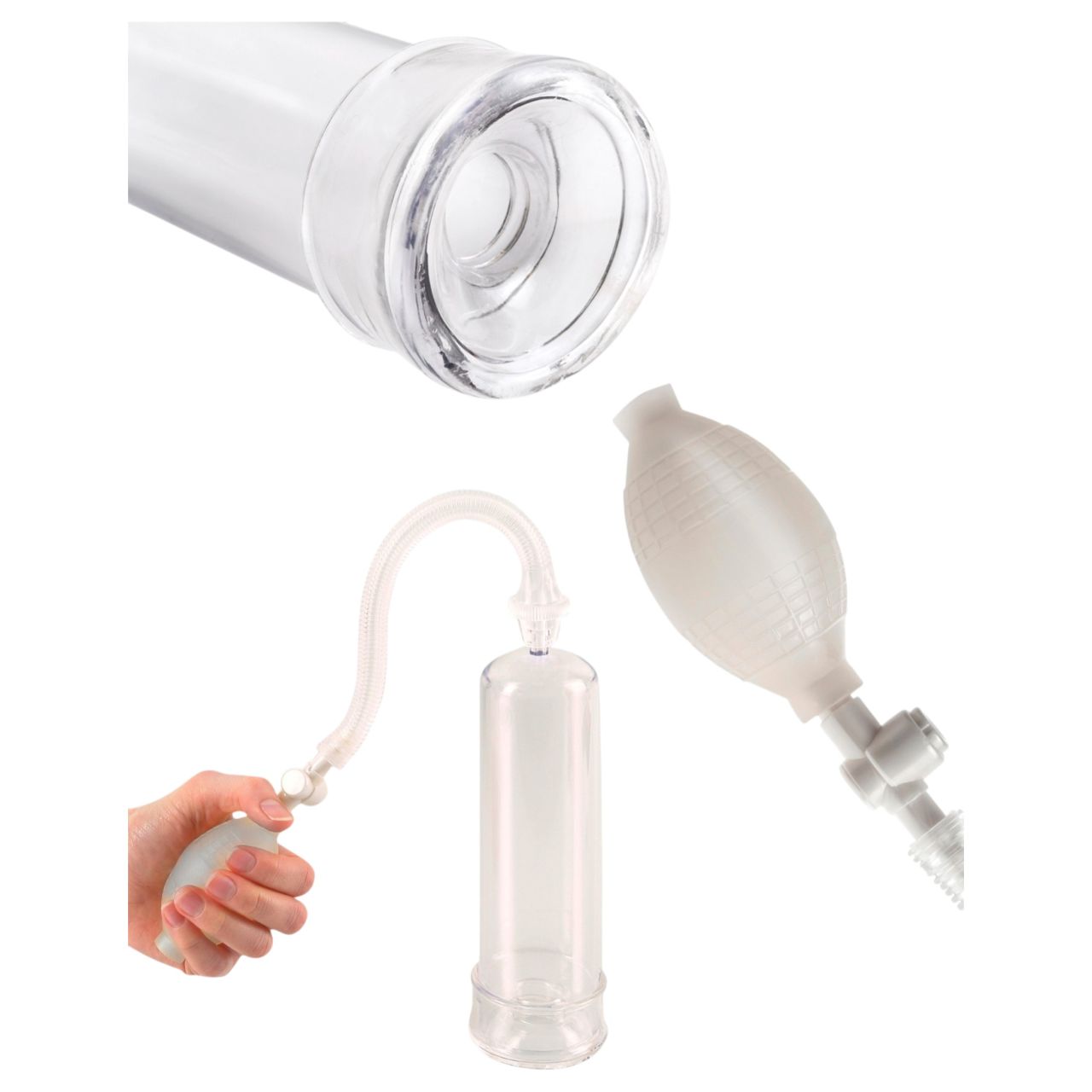 Pipedream - Pump Worx Beginner's - áttetsző péniszpumpa (19 cm)