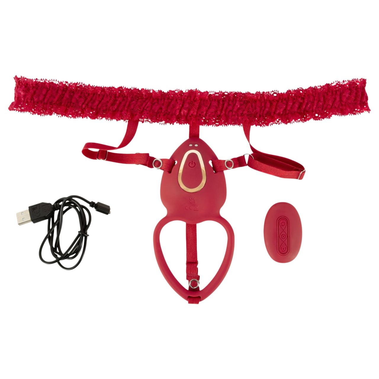 You2Toys - viselhető vibrációs csiklóizgató (piros)