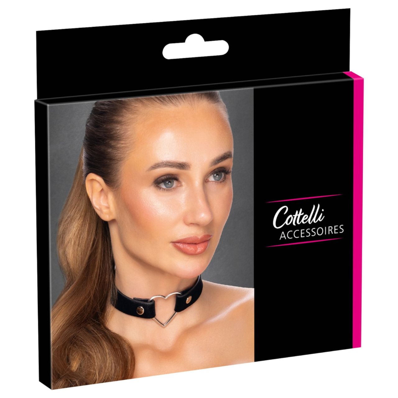 Cottelli - szíves nyakpánt (fekete)