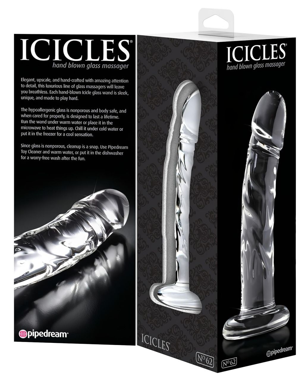 Icicles No. 62 - péniszes üveg dildó (átlátszó) Icicles No. 62 - péniszes üveg dildó (átlátszó)