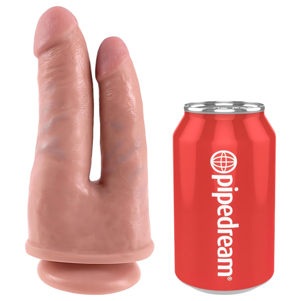 King Cock Double Penetrator - élethű dupla dildó (testszínű)