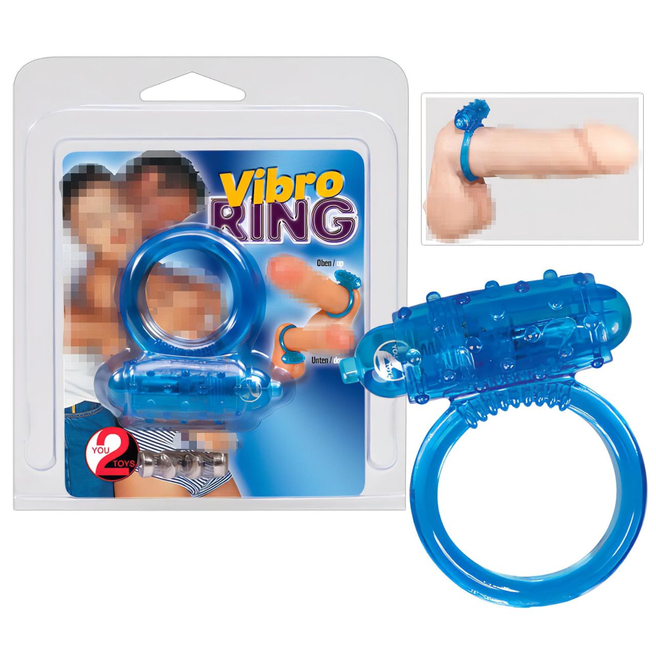 You2Toys - szilikon vibrációs péniszgyűrű (kék)