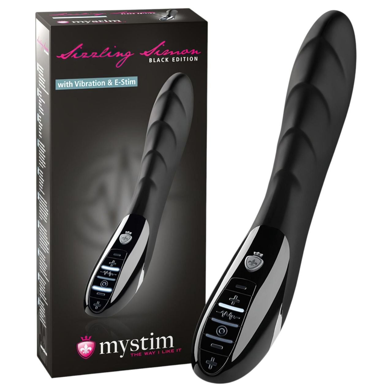 mystim Sizzling Simon - elektro-stimuláló vibrátor (fekete)