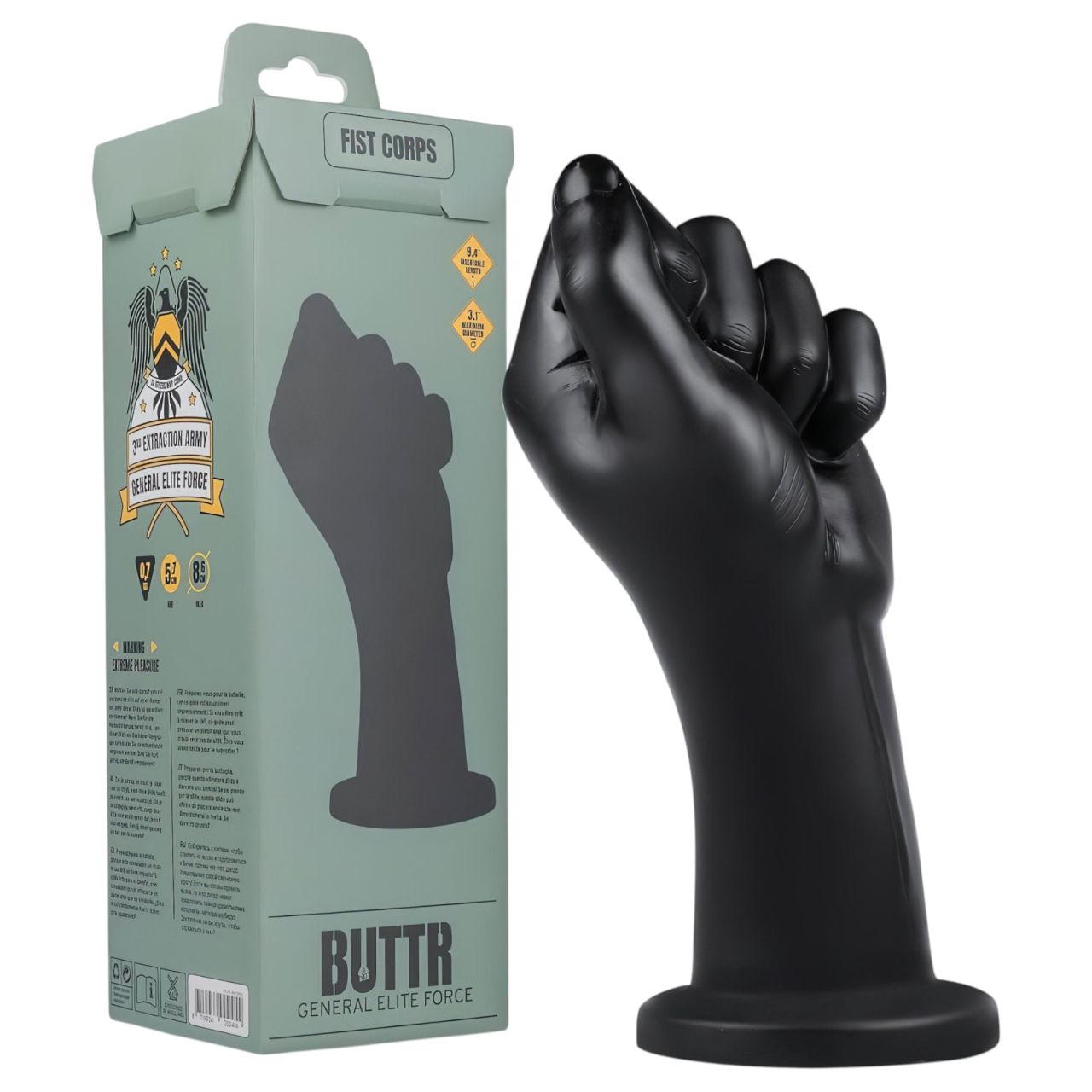 BUTTR Fist Corps - fisting dildó (fekete)
