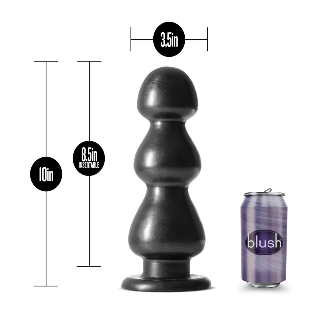 Blush Jet - tapadótalpas, gyöngyös dildó (fekete) Blush Jet - tapadótalpas, gyöngyös dildó (fekete)