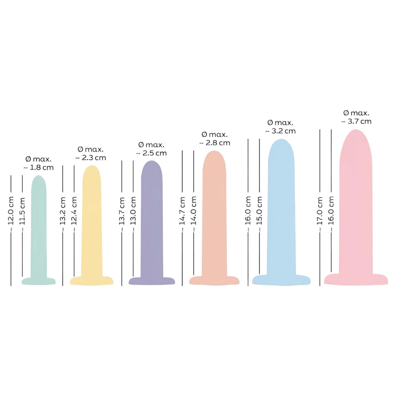 You2Toys - Six in a Row - dildó trainer szett - 6 db (színes)