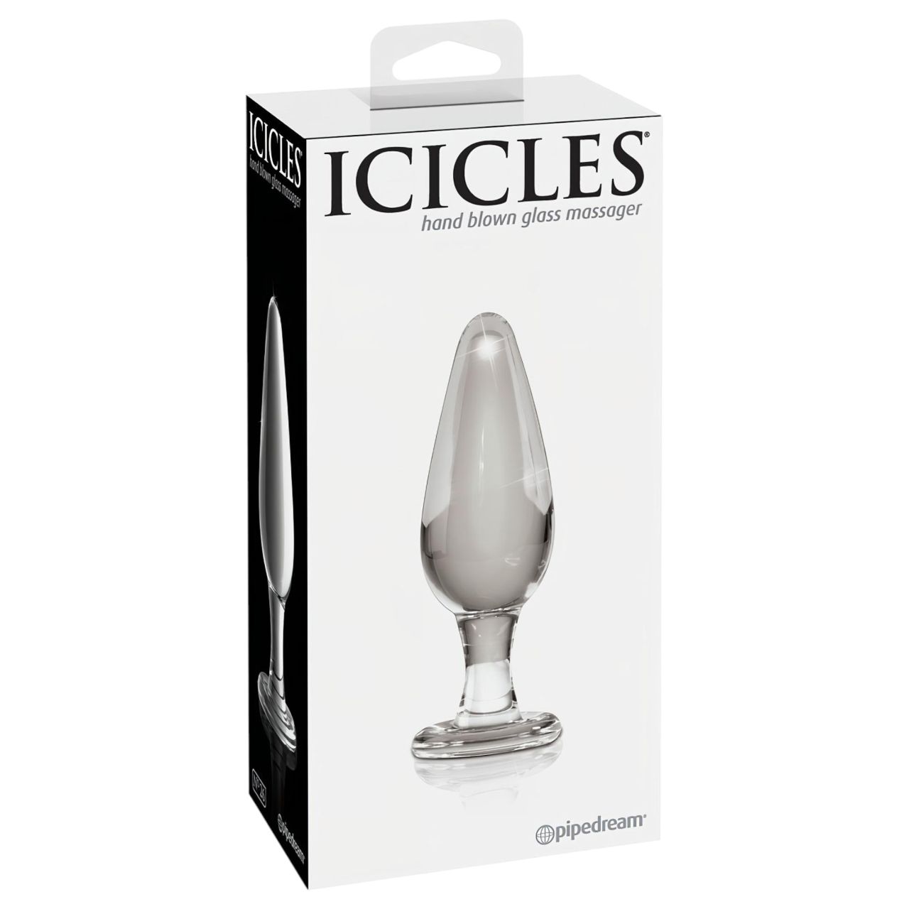 Icicles No. 26 - kúpos, üveg anál plug (átlátszó)