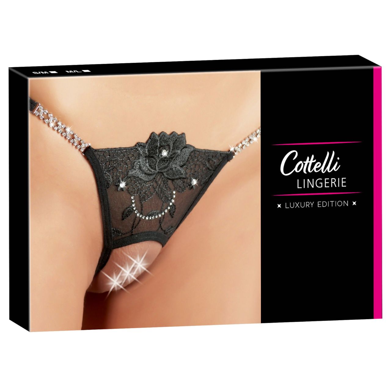 Cottelli - csillogó virág - nyitott tanga