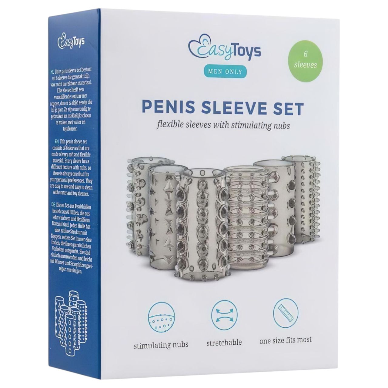 EasyToys Penis Sleeve - péniszmandzsetta szett (szürke, 6 db)