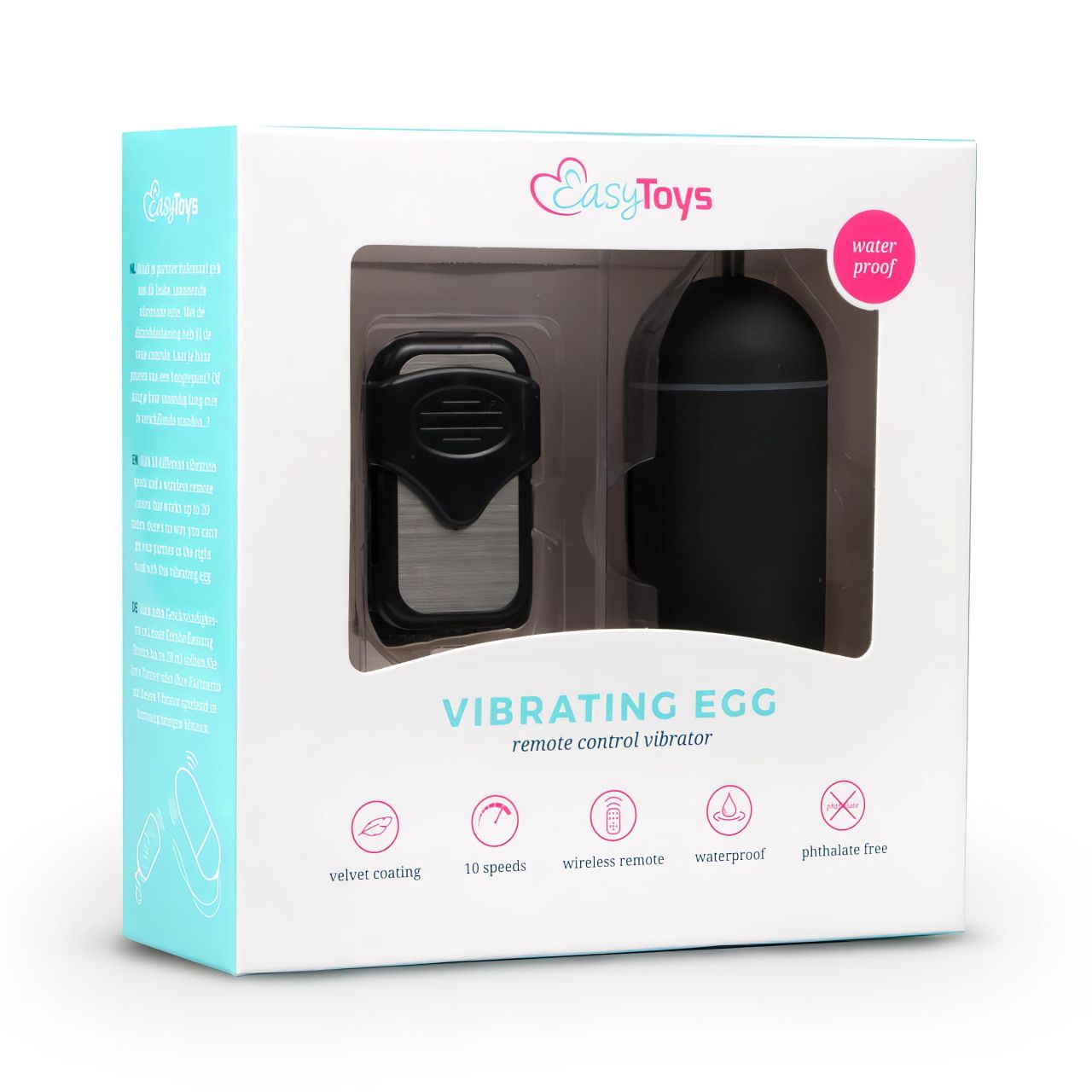EasyToys - hordható távirányítós vibrációs tojás (fekete) EasyToys - hordható távirányítós vibrációs tojás (fekete)
