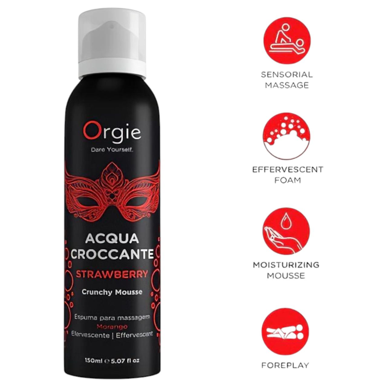 Orgie Acqua Croccante - masszázshab - eper (150 ml)