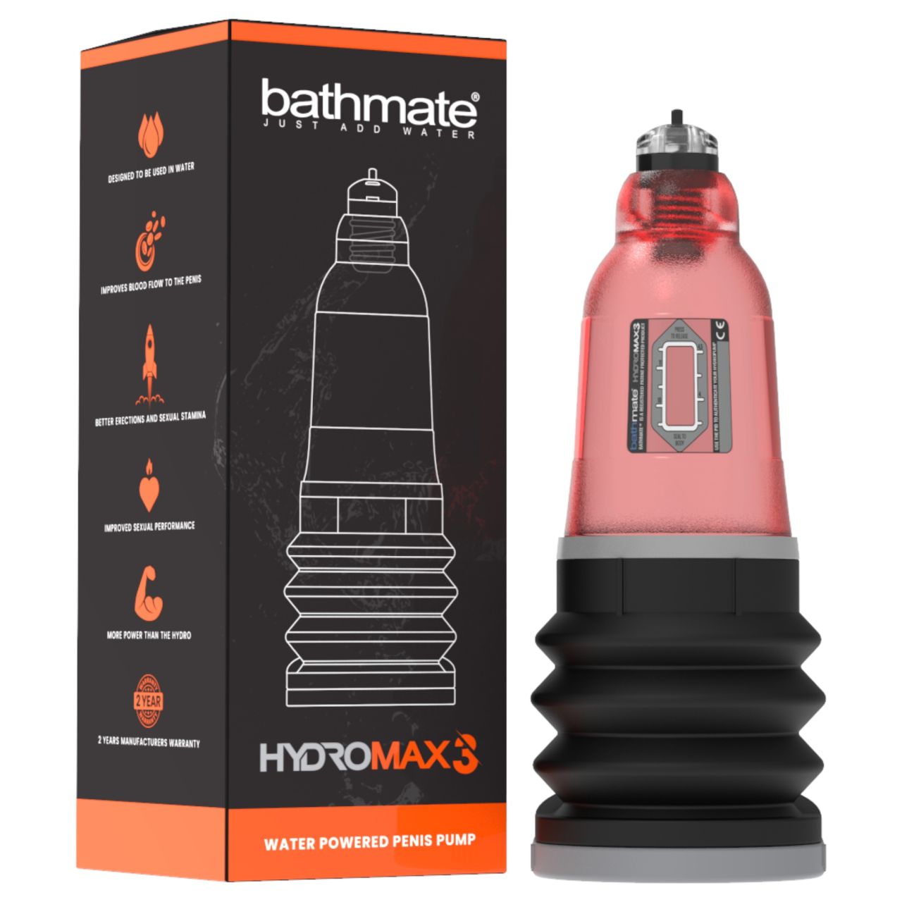 Bathmate Hydromax3 - hidropumpa (piros)
