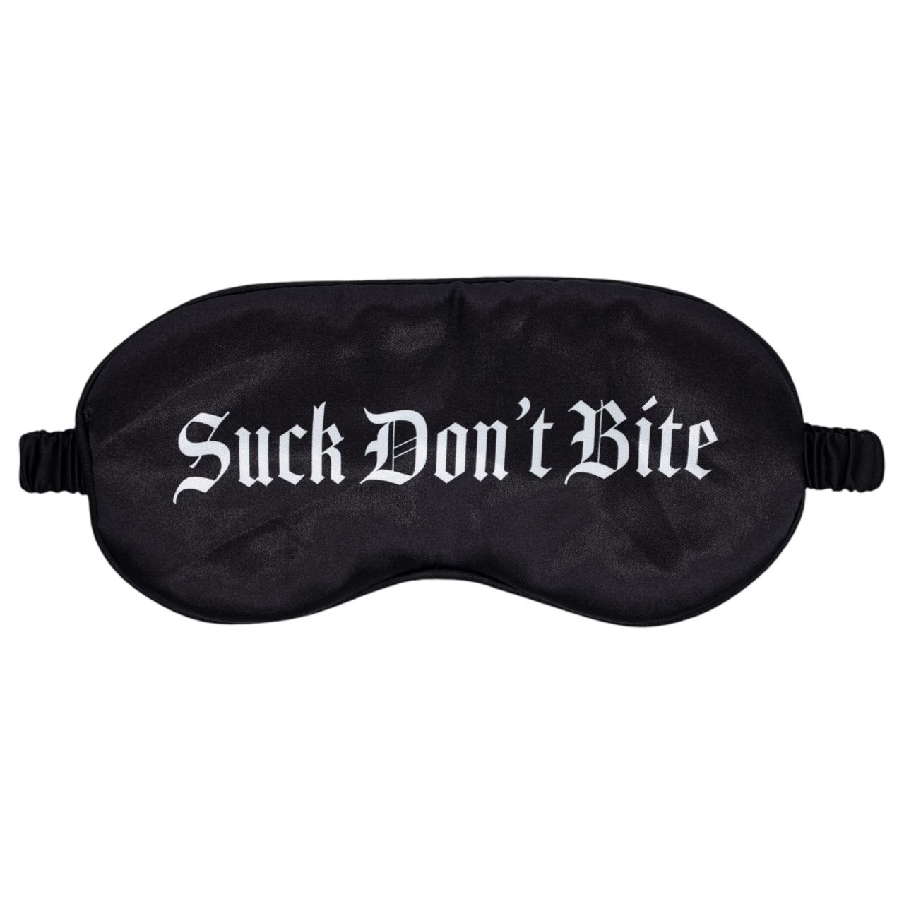 Ouch! - "Suck Don't Bite" feliratos szatén szemmaszk (fekete)
