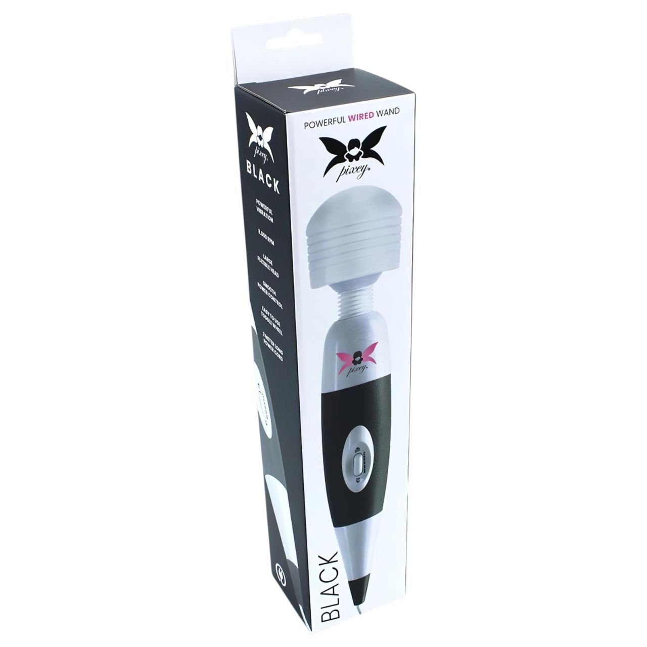 Pixey - vezetékes masszírozó vibrátor (fekete)