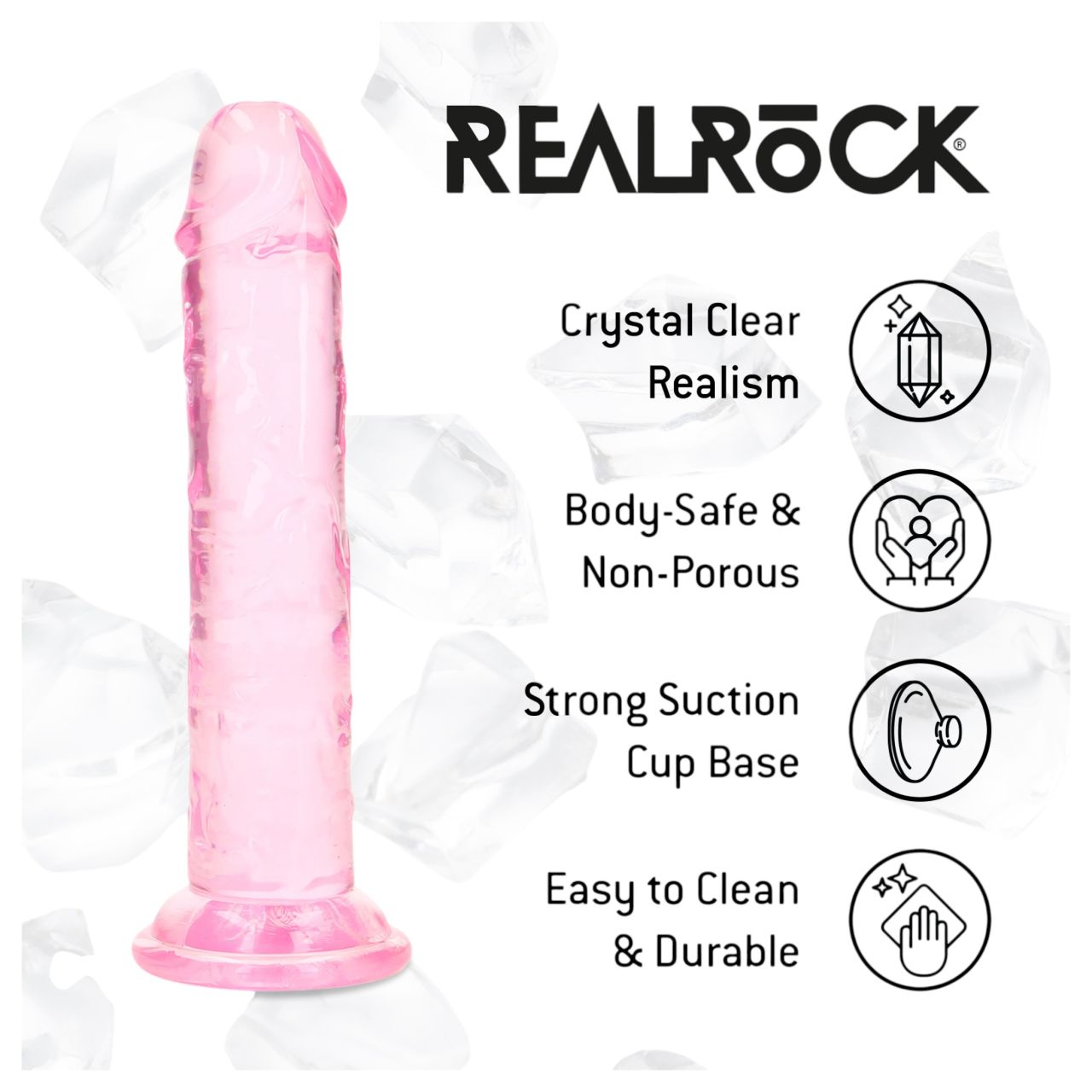RealRock - élethű dildó tapadókoronggal (rózsaszín) - 12,7 cm