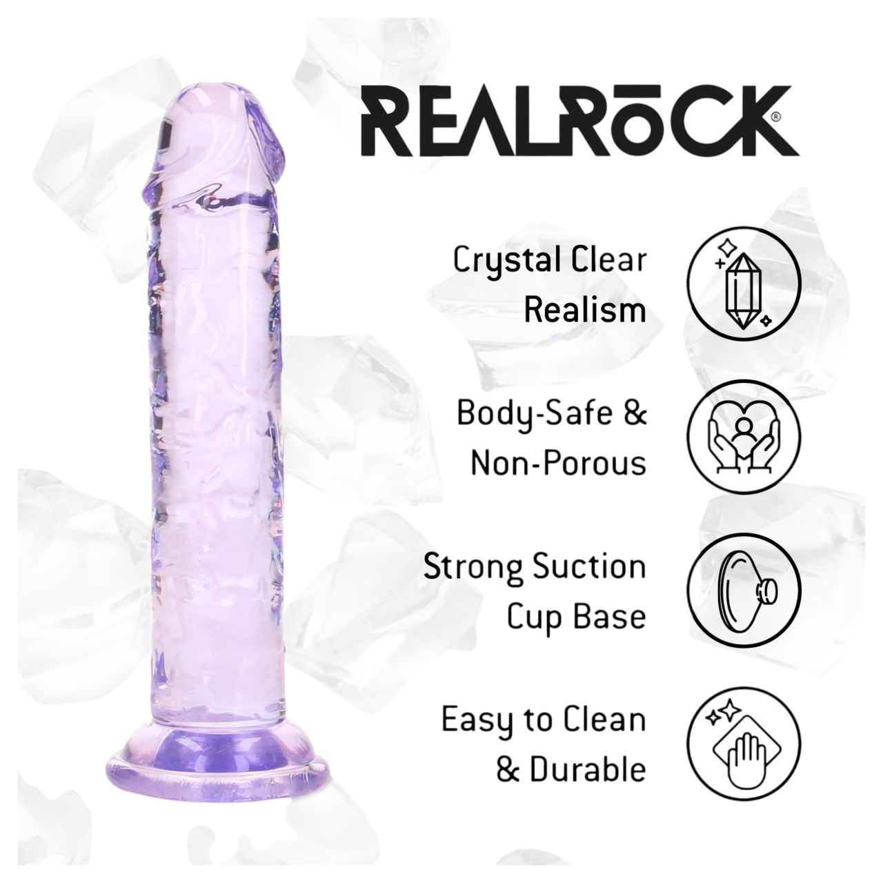 RealRock - élethű dildó tapadókoronggal (lila) - 12,7 cm