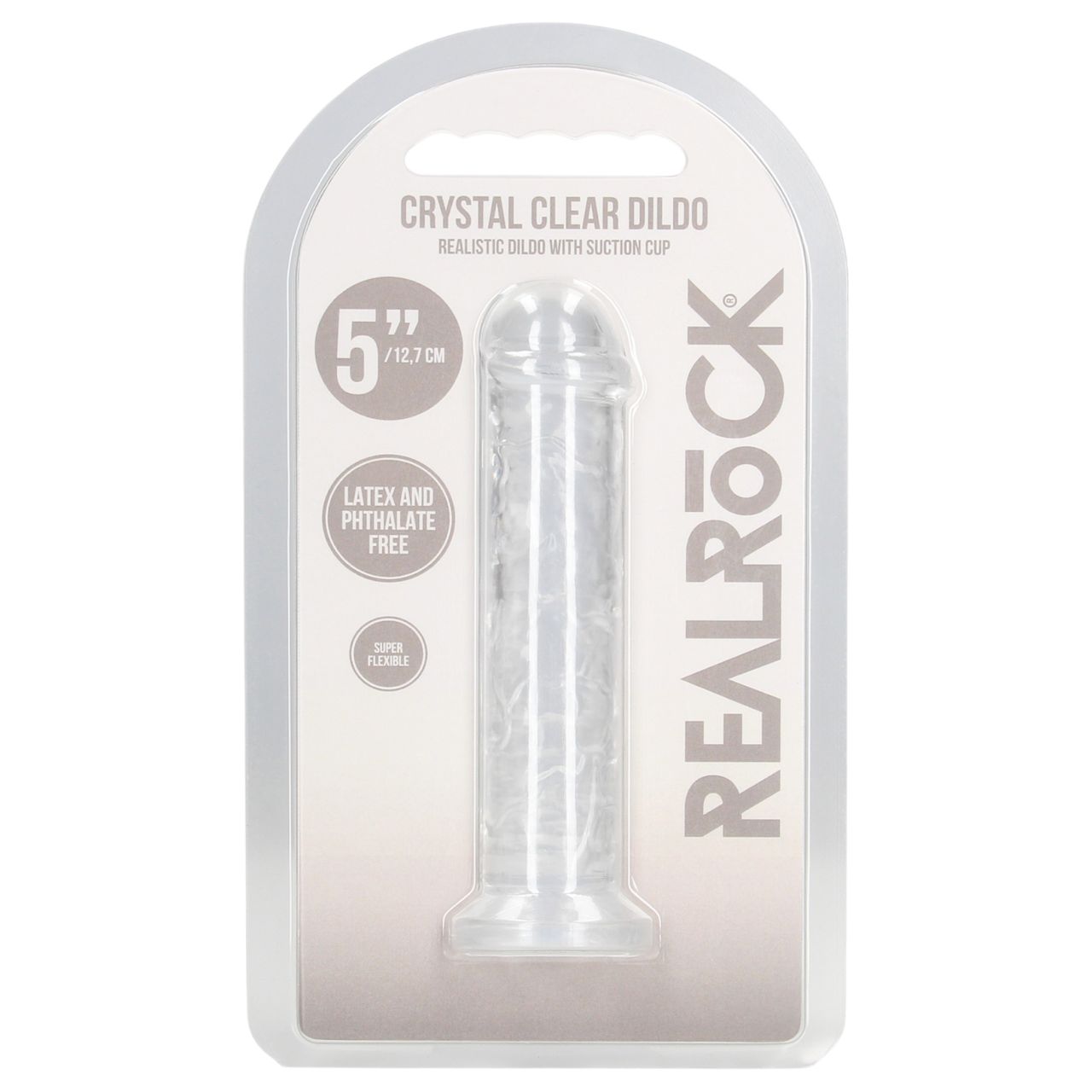 RealRock - élethű dildó tapadókoronggal (átlátszó) - 12,7 cm