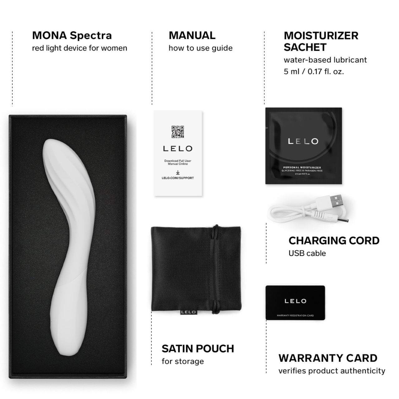 LELO Mona Spectra - okos G-pont vibrátor LED-fénnyel (fehér) LELO Mona Spectra - okos G-pont vibrátor LED-fénnyel (fehér)