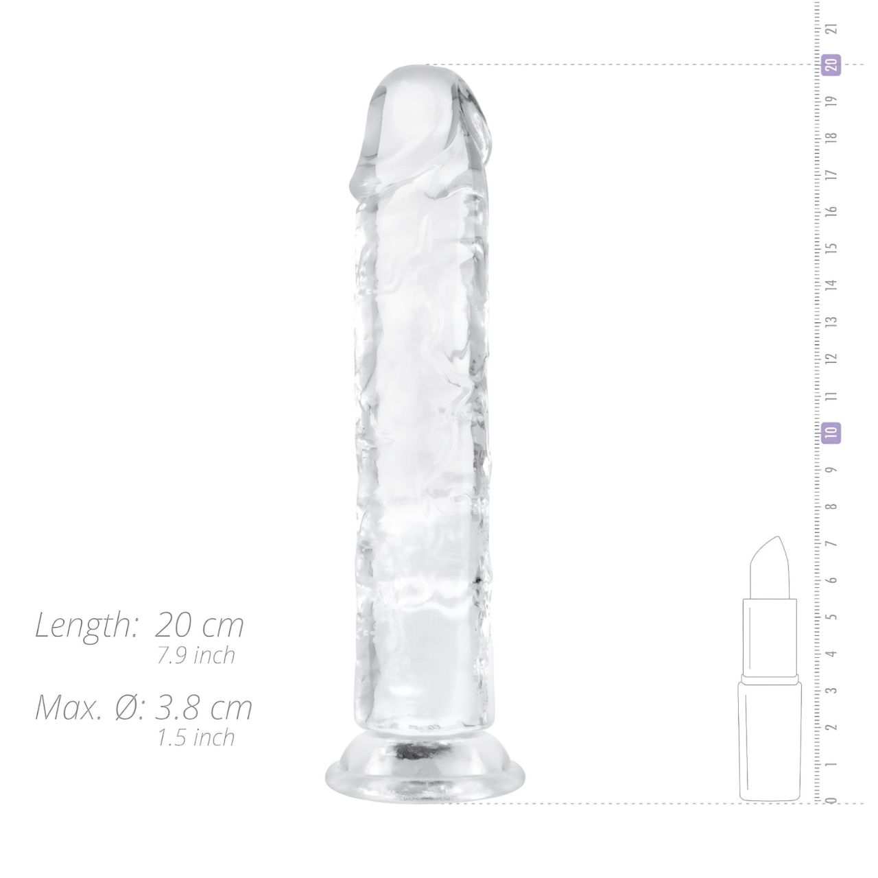 EasyToys - zselés dildó - 18 cm (átlátszó)