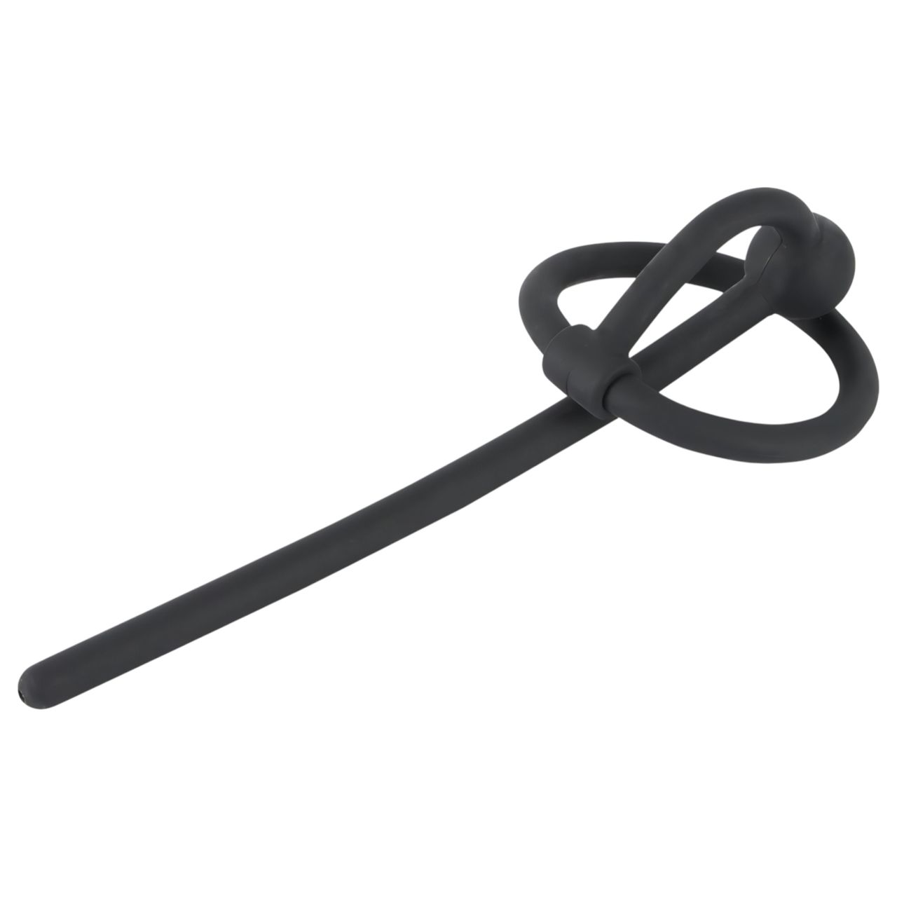 You2Toys - Penisplug - szilikon makkgyűrű üreges dilátorrall (fekete) You2Toys - Penisplug - szilikon makkgyűrű üreges dilátorrall (fekete)