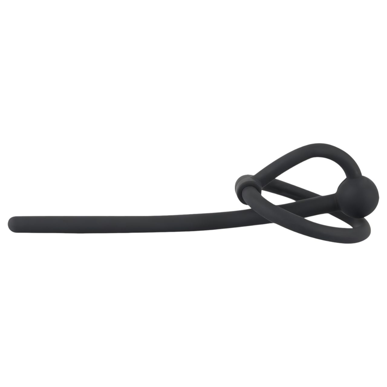 You2Toys - Penisplug - szilikon makkgyűrű üreges dilátorrall (fekete) You2Toys - Penisplug - szilikon makkgyűrű üreges dilátorrall (fekete)