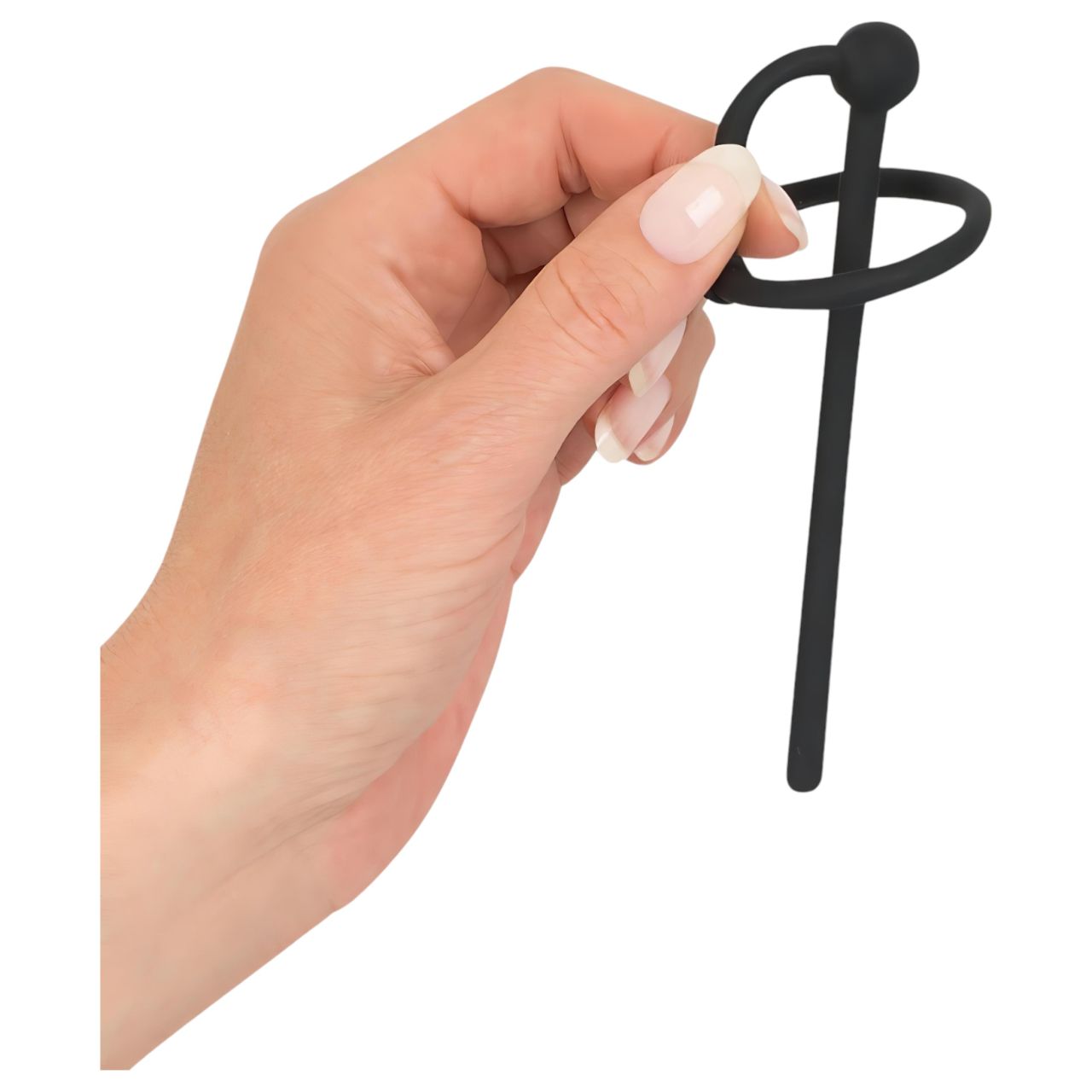 You2Toys - Penisplug - szilikon makkgyűrű üreges dilátorrall (fekete) You2Toys - Penisplug - szilikon makkgyűrű üreges dilátorrall (fekete)