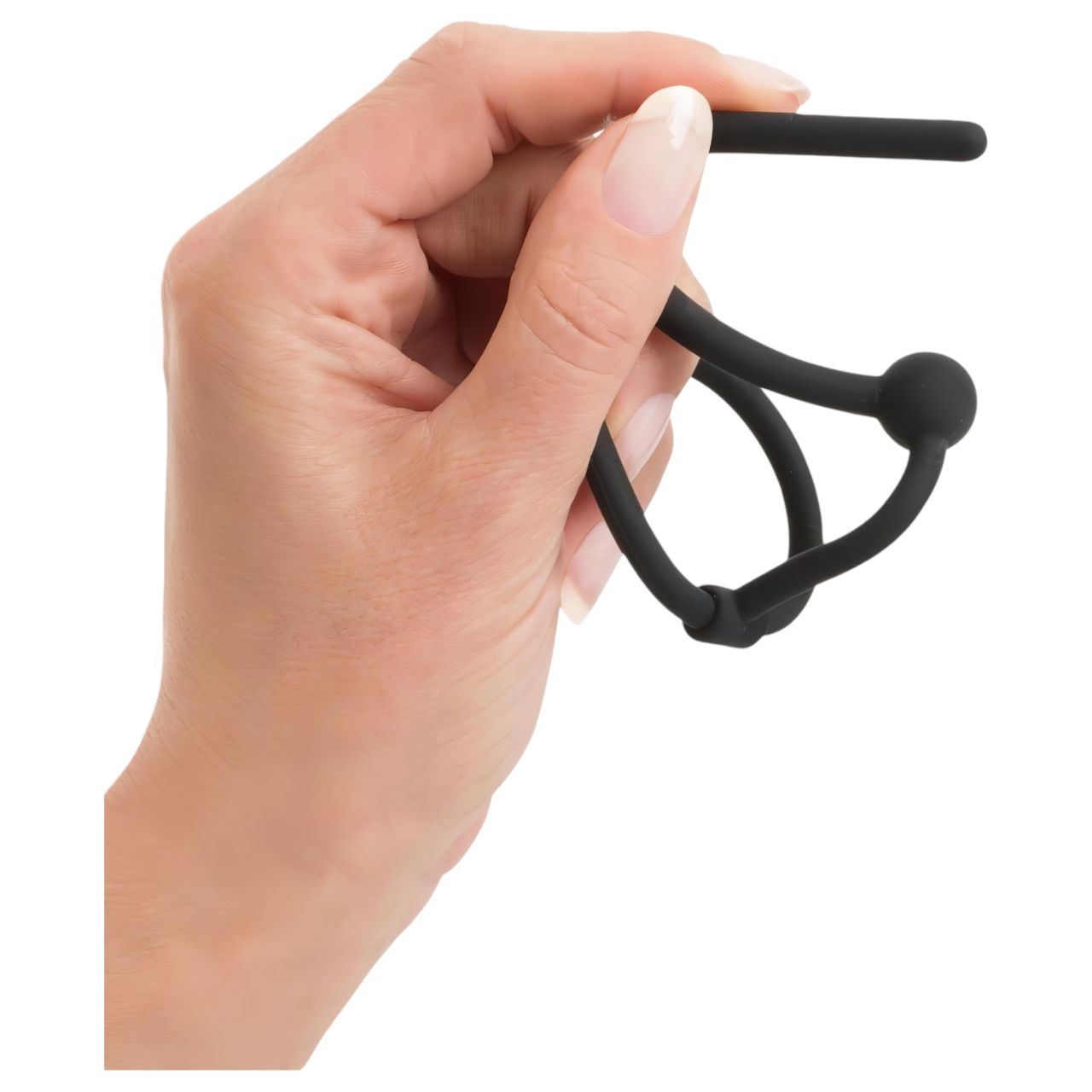 You2Toys - Penisplug - szilikon makkgyűrű üreges dilátorrall (fekete) You2Toys - Penisplug - szilikon makkgyűrű üreges dilátorrall (fekete)