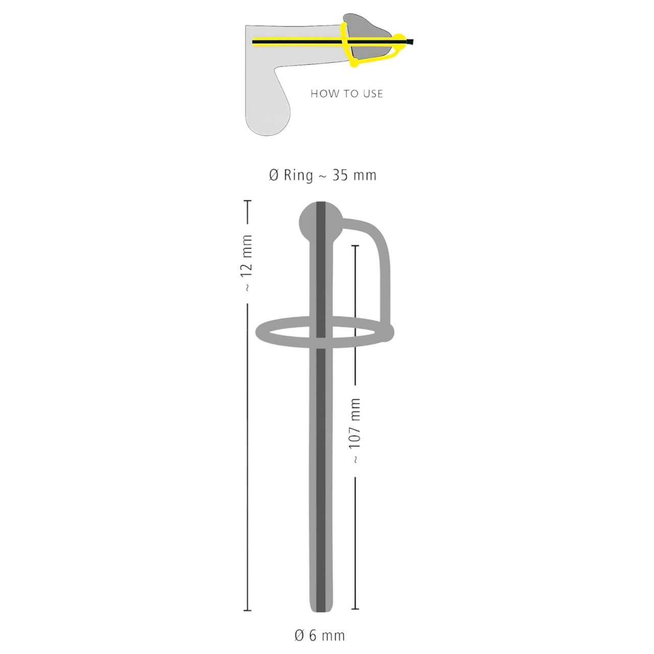 You2Toys - Penisplug - szilikon makkgyűrű üreges dilátorrall (fekete) You2Toys - Penisplug - szilikon makkgyűrű üreges dilátorrall (fekete)