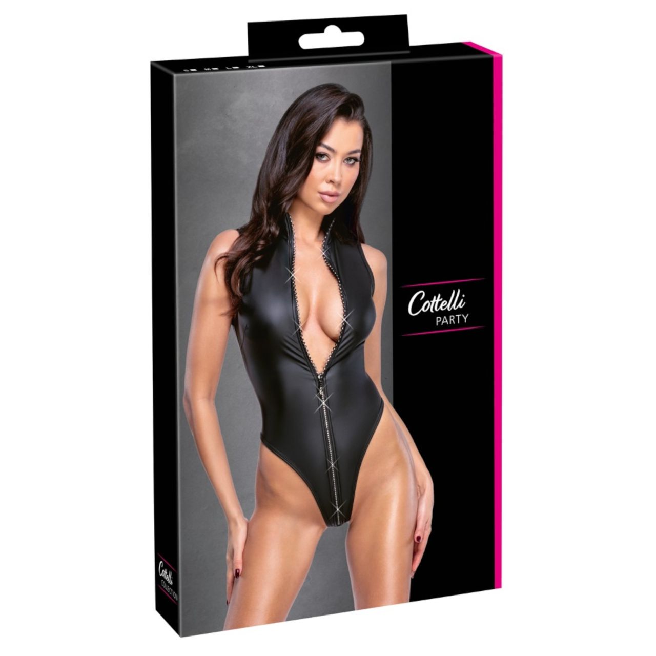 Cottelli - fényes hatású body (fekete)