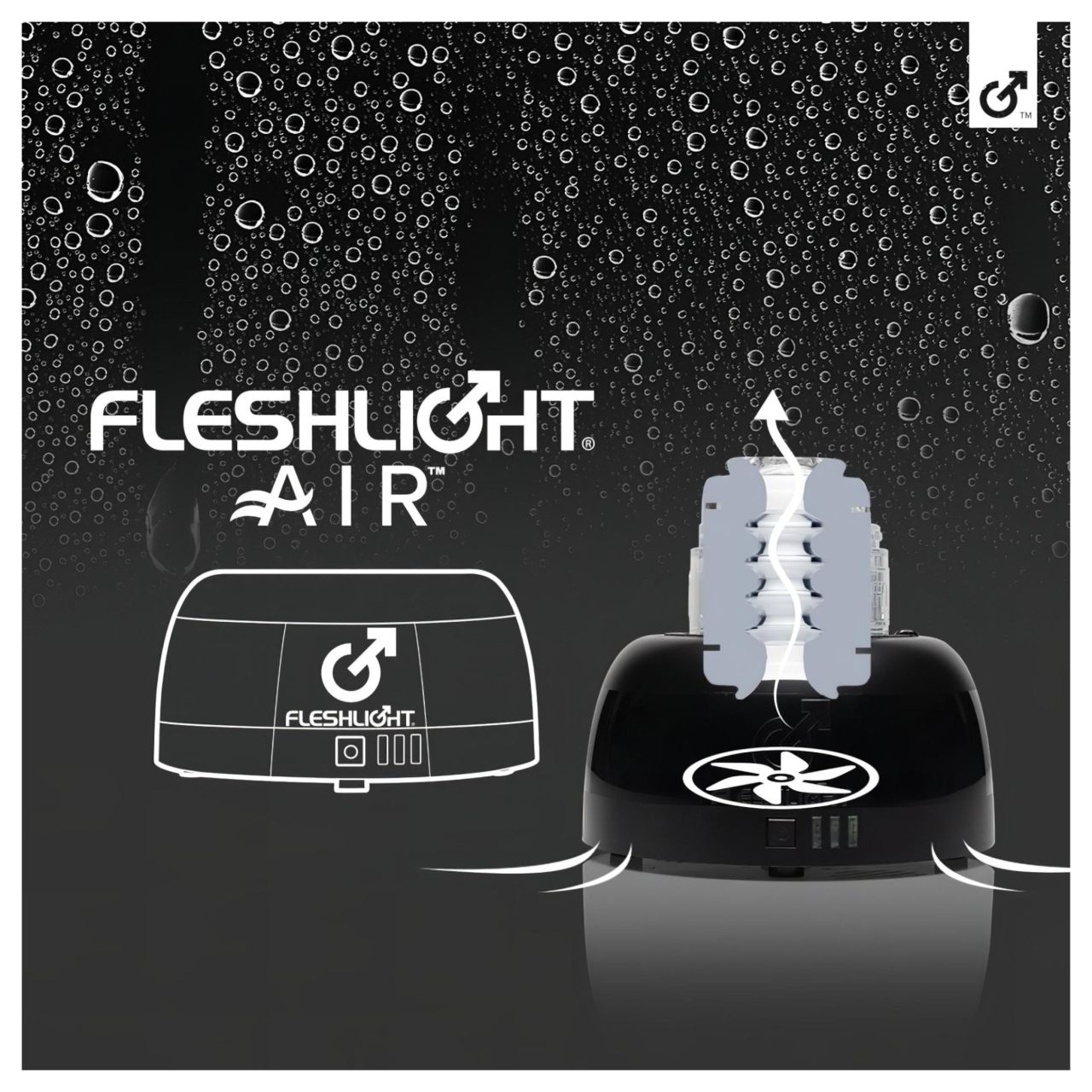 Fleshlight Air - automata maszturbátor szárító (fekete)
