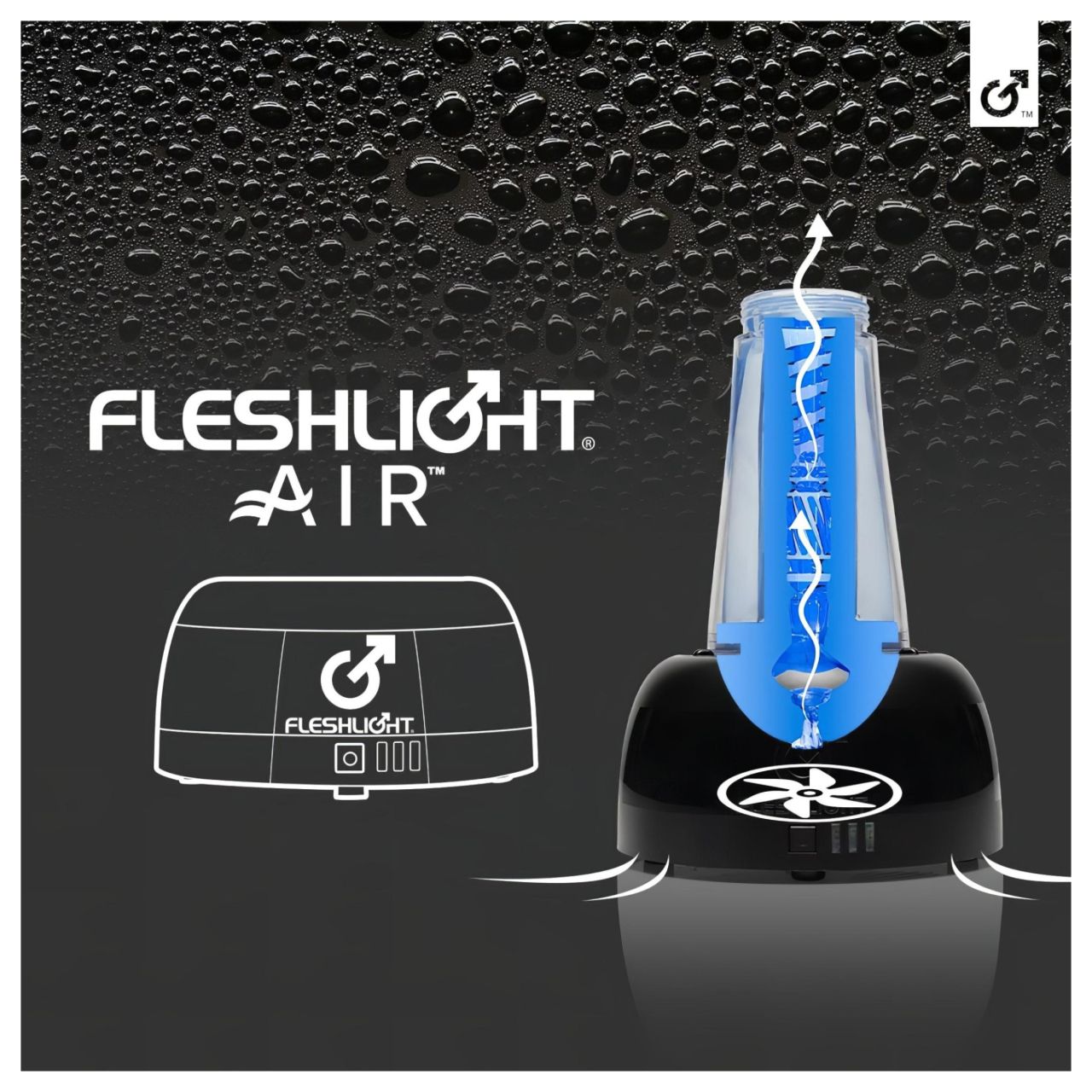 Fleshlight Air - automata maszturbátor szárító (fekete)