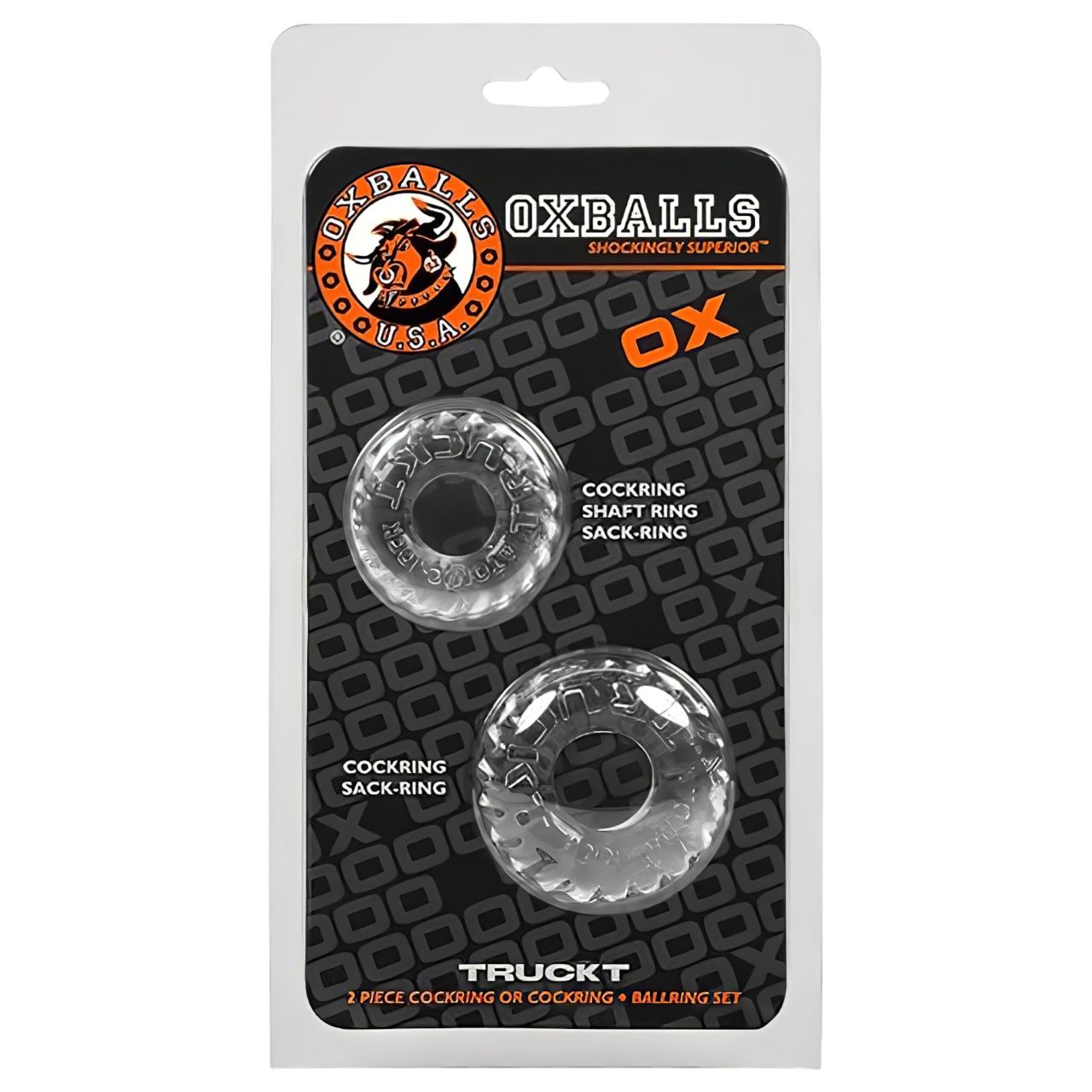 OXBALLS - bordázott péniszgyűrű szett (átlátszó) OXBALLS - bordázott péniszgyűrű szett (átlátszó)