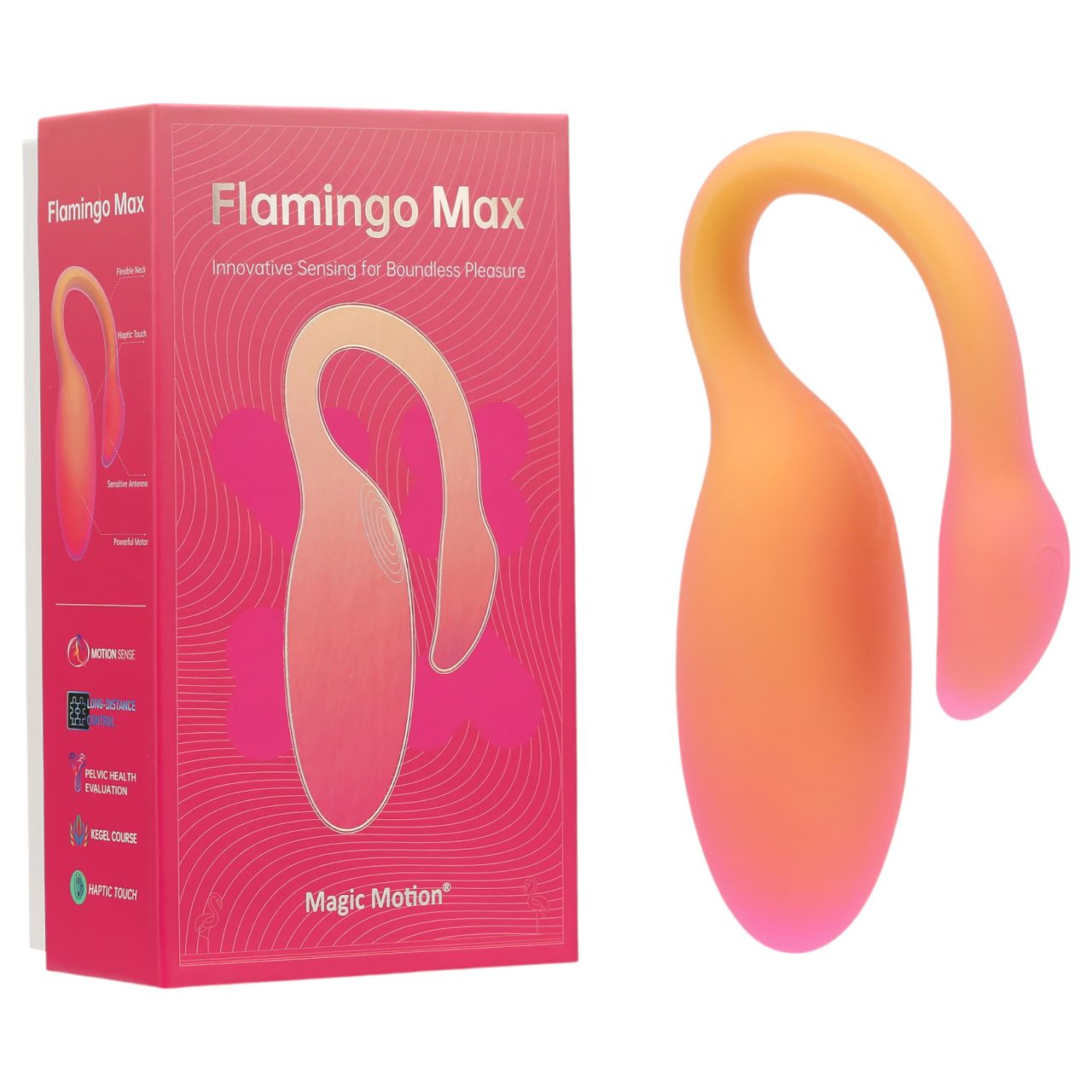 Magic Motion Flamingo Max - hordható App-vezérelt vibrációs tojás (narancs)