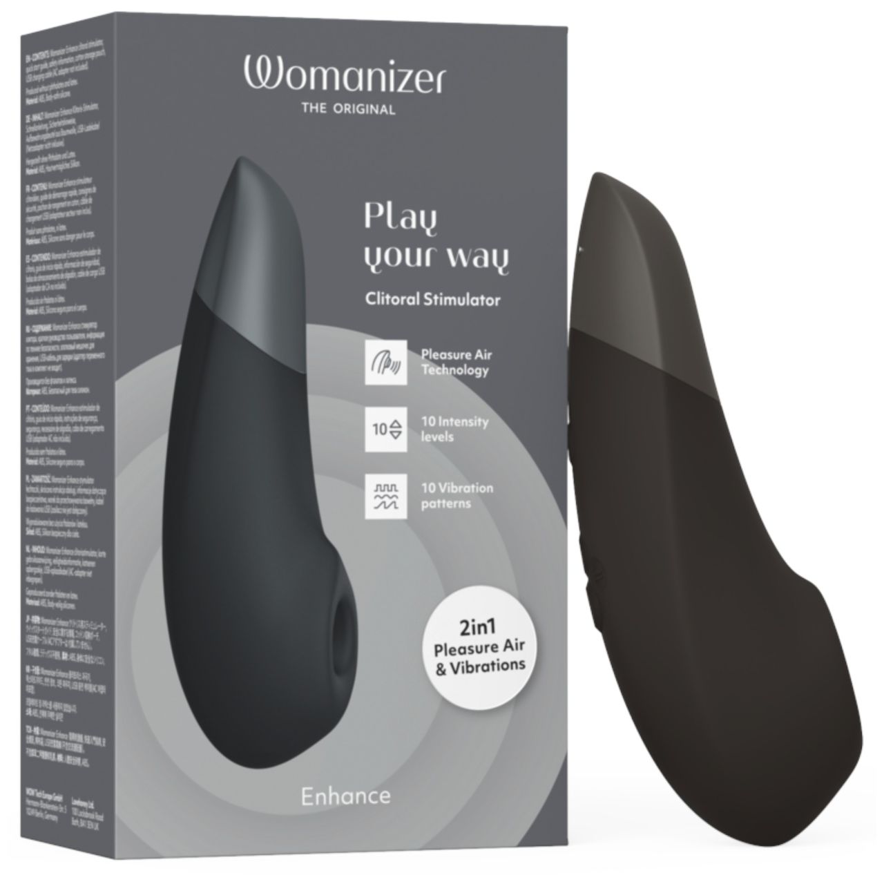 Womanizer Enhance 2in1 léghullámos csiklószívó + vibrátor (fekete)