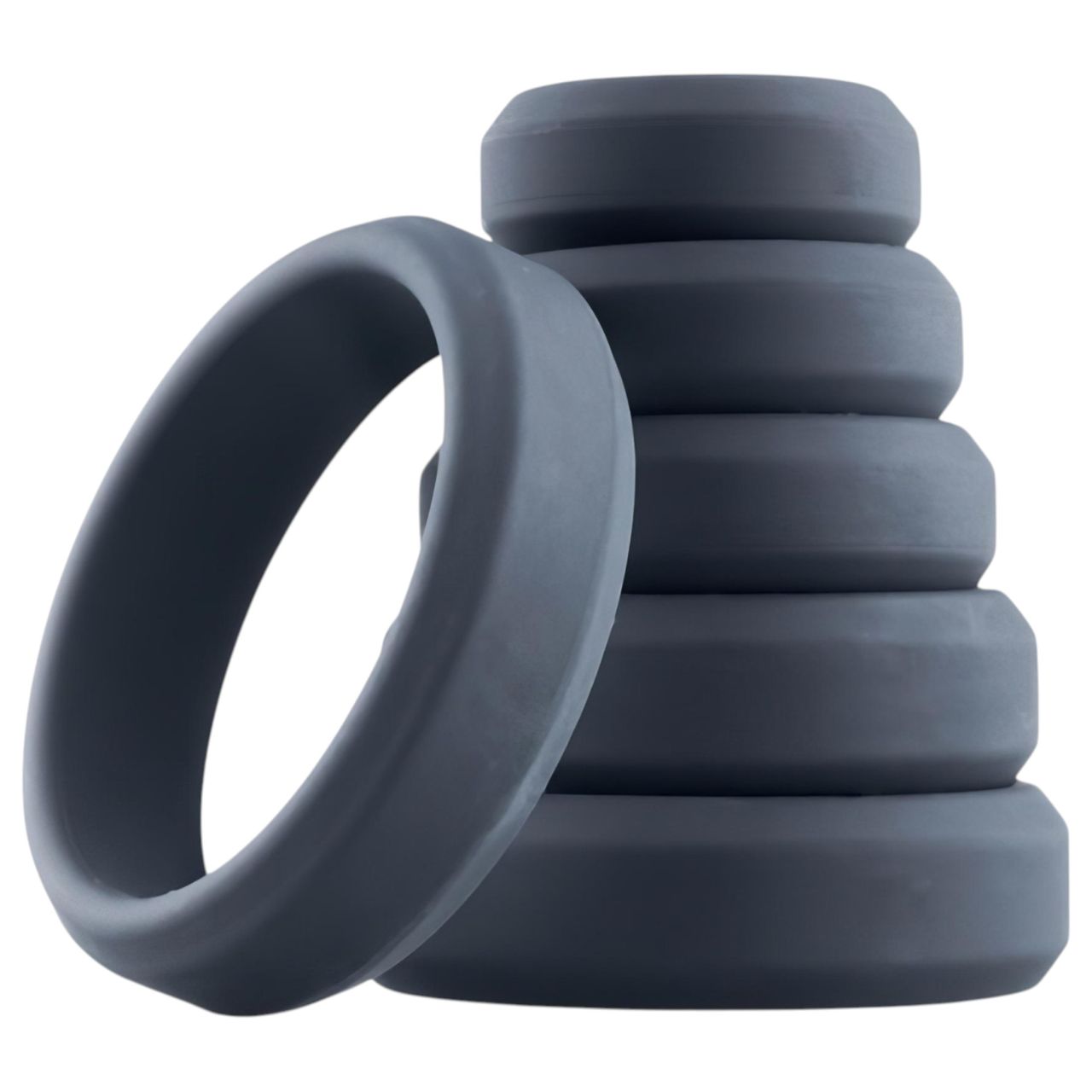 Boners - szilikon péniszgyűrű szett - 6 db (szürke)