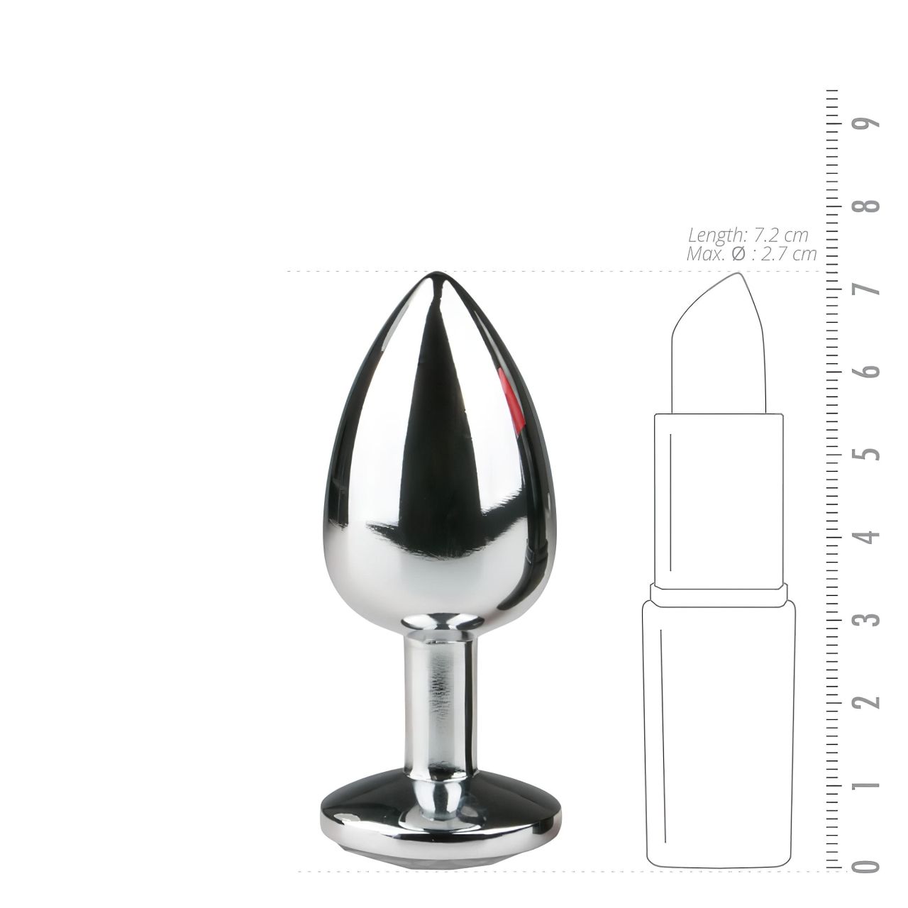 EasyToys - fém anál plug (ezüst-fehér)