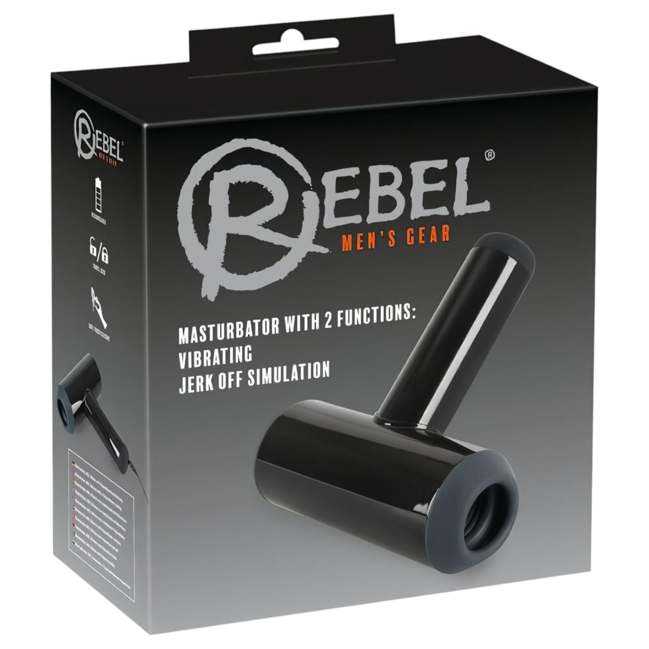 Rebel - akkus, fel-le mozgó, vibráló maszturbátor (fekete)