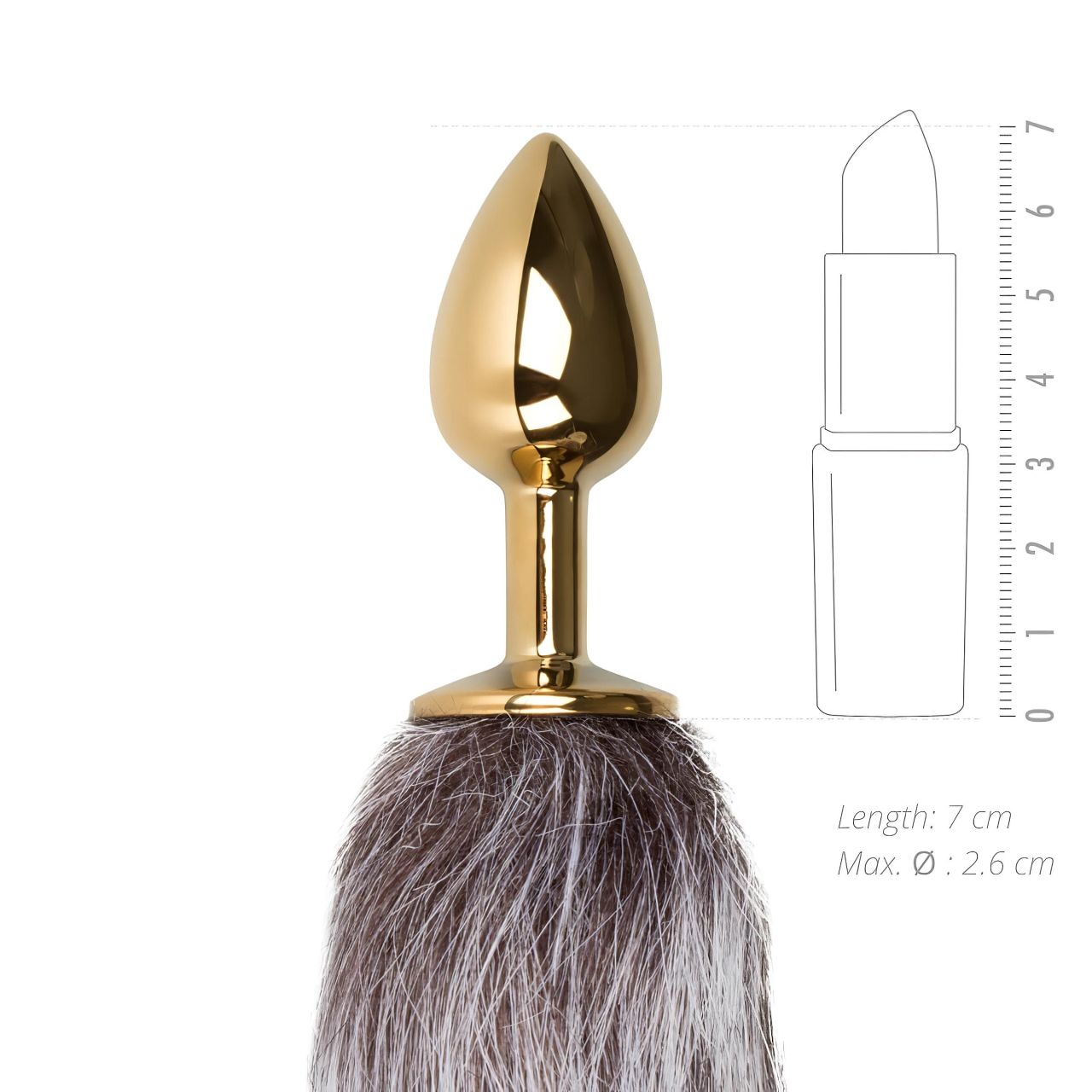 EasyToys Fox NO5 - fém anál plug rókafarokkal (arany-ezüst)