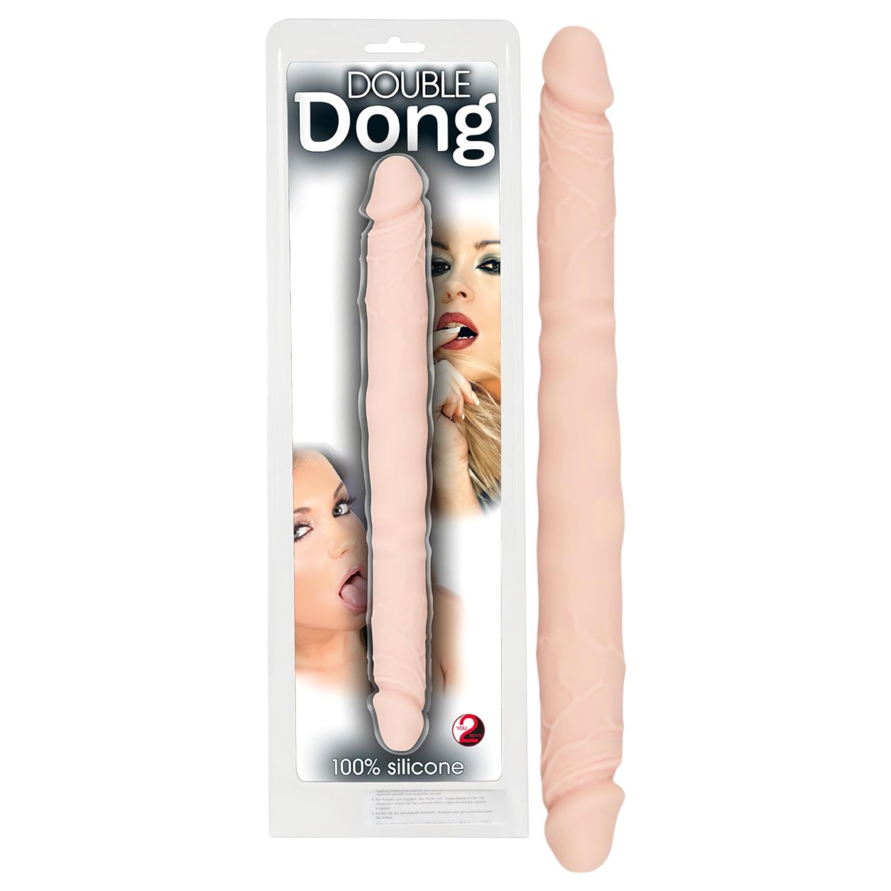 You2Toys - Double Dong - 100% szilikon dildó (testszínű)