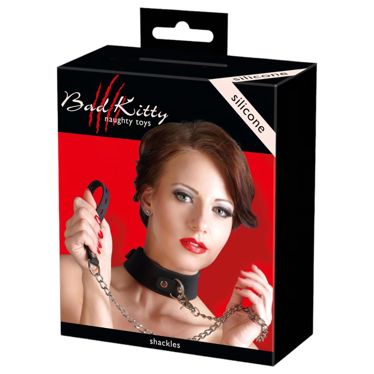 Bad Kitty - szilikon nyakörv és póráz (fekete) Bad Kitty - szilikon nyakörv és póráz (fekete)