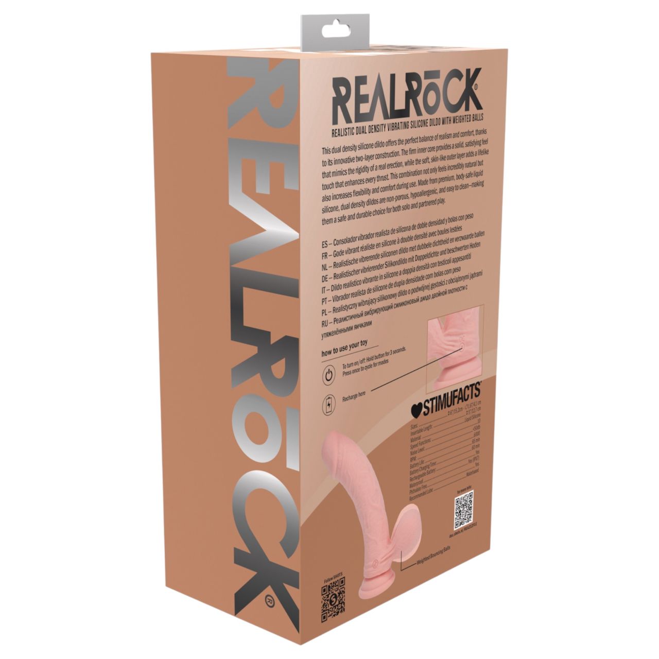 RealRock - dupla sűrűségű élethű vibrátor (testszínű) - 15 cm RealRock - dupla sűrűségű élethű vibrátor (testszínű) - 15 cm
