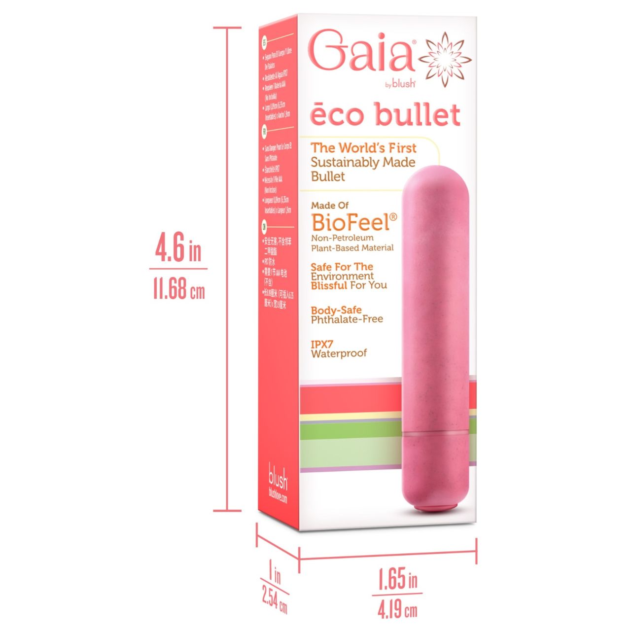 Gaia Eco M - környezetbarát rúdvibrátor (korall) - közepes Gaia Eco M - környezetbarát rúdvibrátor (korall) - közepes