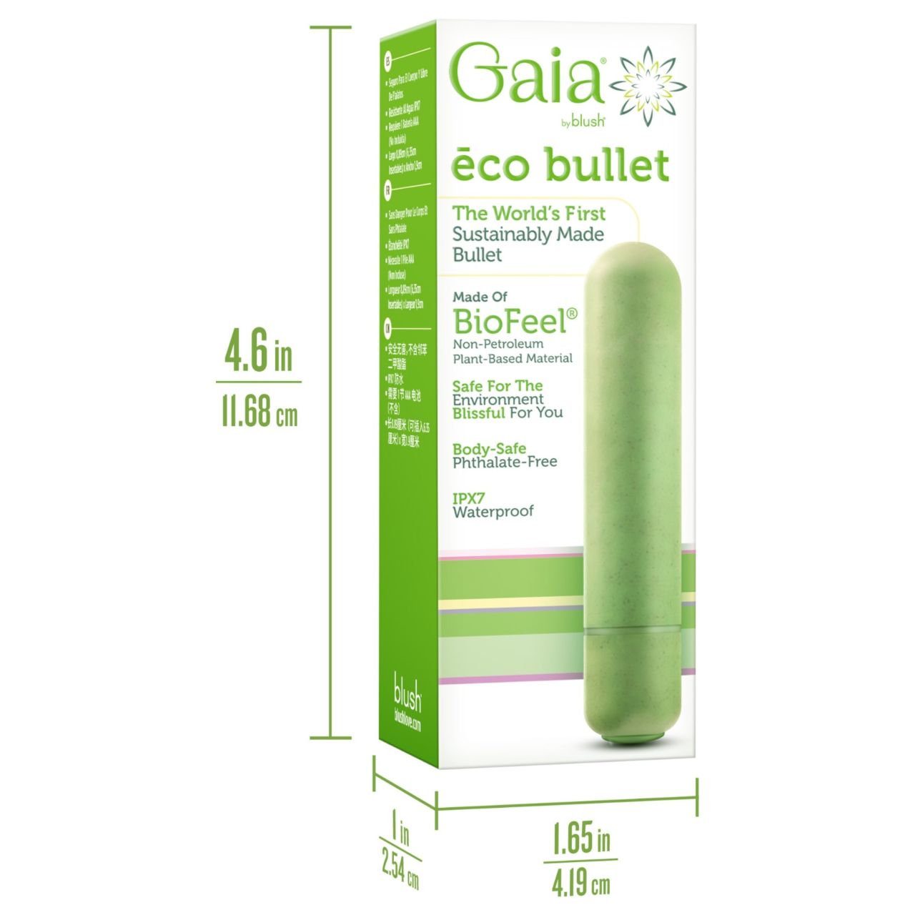 Gaia Eco M - környezetbarát rúdvibrátor (zöld) - közepes