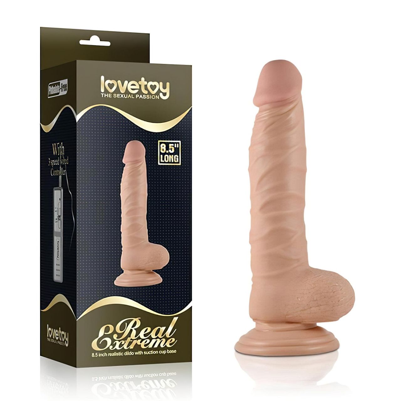 Lovetoy Real Extreme - tapadókorongos dildó - 21 cm (testszínű) Lovetoy Real Extreme - tapadókorongos dildó - 21 cm (testszínű)
