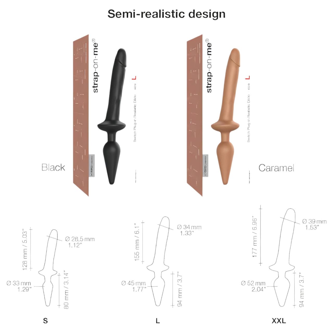 / Strap-on-me Switch Realistic L - 2in1 szilikon dildó (testszínű)
